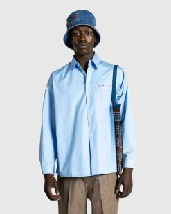 Vaevet Button-Down Skjorte Iris Blue