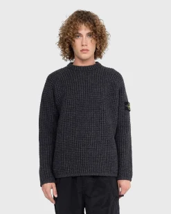 Vaffelstrikket Sweater Melange Charcoal