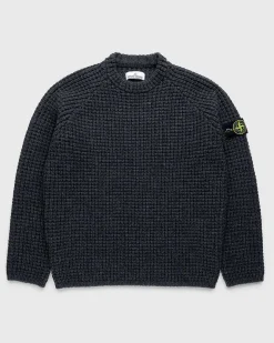 Vaffelstrikket Sweater Melange Charcoal