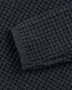Vaffelstrikket Sweater Melange Charcoal