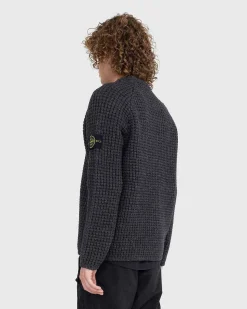 Vaffelstrikket Sweater Melange Charcoal