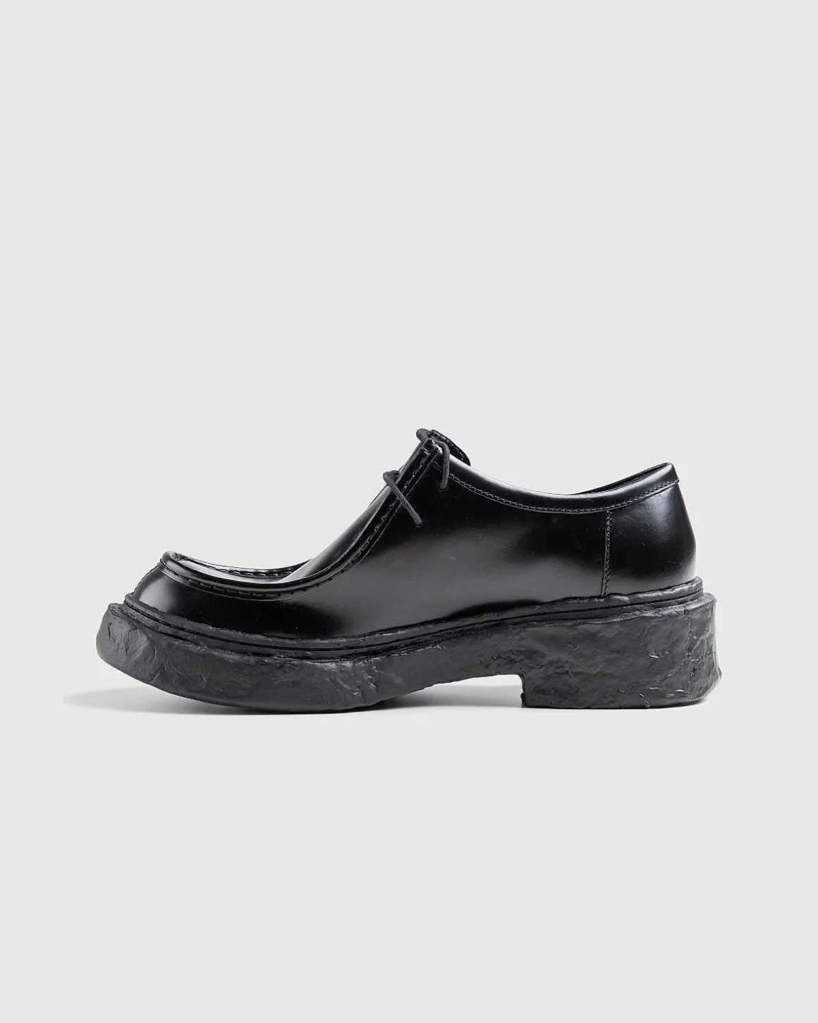 Vamonos Laeder Wallabee Sko Sort