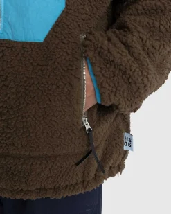 Vendbar Polar Fleece-Lynlasjakke Stal Bla/Morkegron