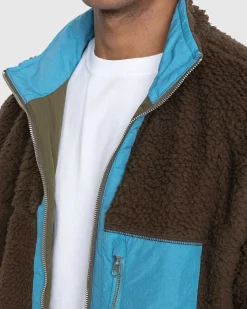 Vendbar Polar Fleece-Lynlasjakke Stal Bla/Morkegron