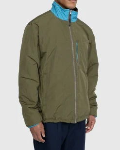 Vendbar Polar Fleece-Lynlasjakke Stal Bla/Morkegron