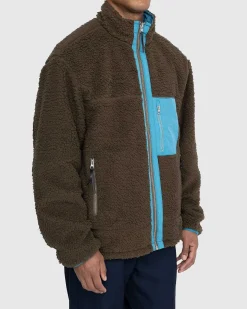 Vendbar Polar Fleece-Lynlasjakke Stal Bla/Morkegron