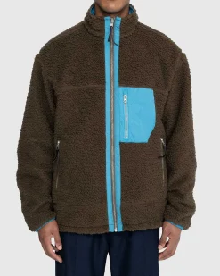 Vendbar Polar Fleece-Lynlasjakke Stal Bla/Morkegron