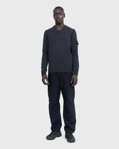 V-Hals Sweater Melange Charcoal