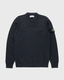 V-Hals Sweater Melange Charcoal