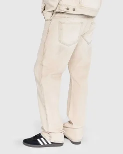 Vintage Denim Bukser Med Lige Ben Beige