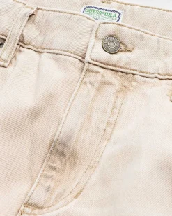 Vintage Denim Bukser Med Lige Ben Beige