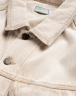 Vintage Denimjakke Beige