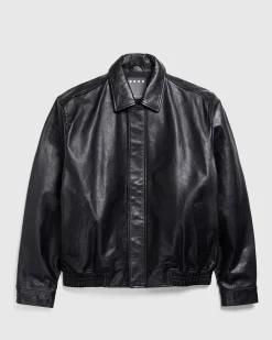 Voksbehandlet Laeder Bomber Sort
