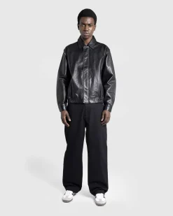 Voksbehandlet Laeder Bomber Sort