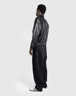 Voksbehandlet Laeder Bomber Sort
