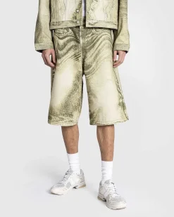 Wavy Denim Shorts Gron/Multi