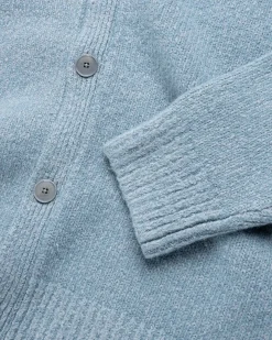 Wool Blend Cardigan Mineral Blue