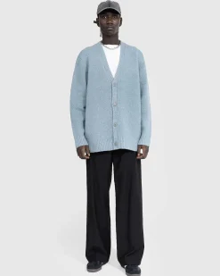 Wool Blend Cardigan Mineral Blue