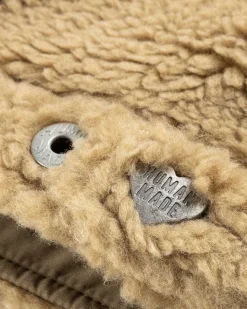 Wool Blended Boa Fleece Arbejdsjakke Beige